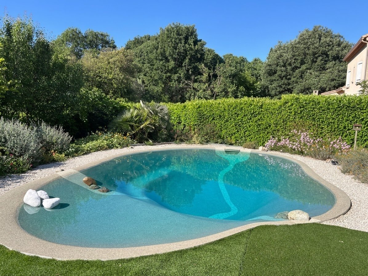 Piscine lagon réalisée par Concept Extérieur